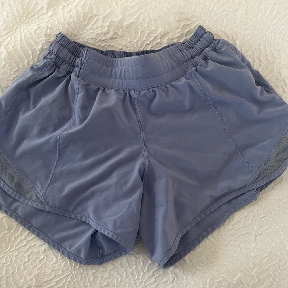 Light blue lululemon hotty hot shorts
